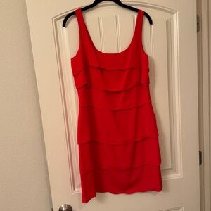 Red Layered Mini Dress
